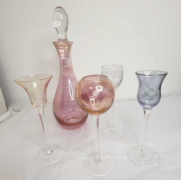 Crystal Decanter Set with Mini Stemwear - Picture 2 of 14